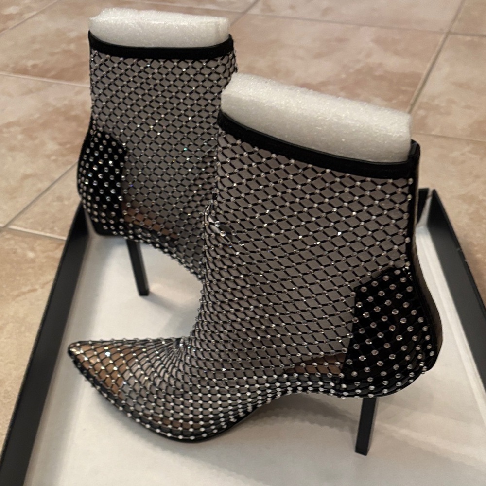 INC International Concepts Black Rhinestone Heeled Boots